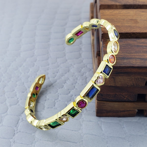 Copper Rainbow Gold Multicolor Stone Cuff Bangle Women Bulk Main image