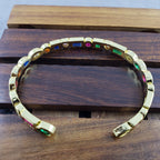 Copper Rainbow Gold Multicolor Stone Cuff Bangle Women Bulk