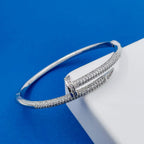 Copper CZ Silver Nail Cuff Kada Bangle Bracelet Girls Bulk