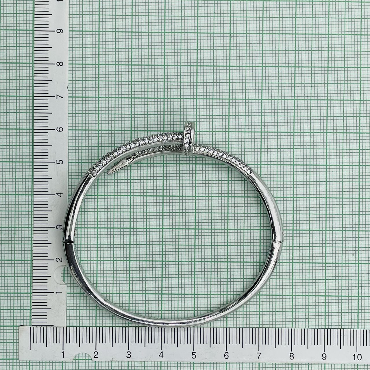 Copper CZ Silver Nail Cuff Kada Bangle Bracelet Girls Bulk