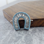 Horse Shoe Baguette Silver Blue Copper Charm For Women Bulk