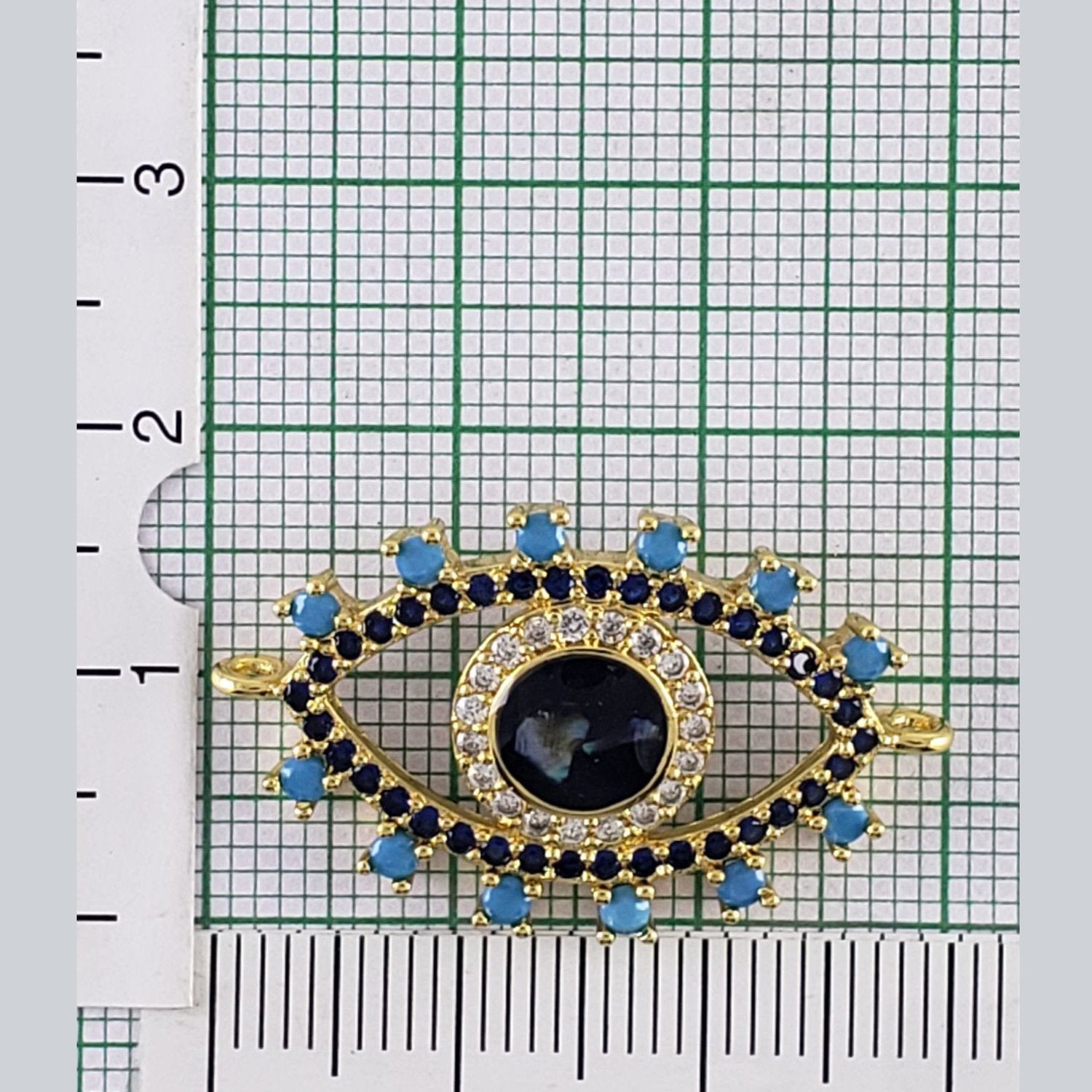 Abalone Evil Eye Gold Green Black Copper Charm For Women Bulk