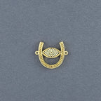 Horse Shoe Evil Eye Gold Zircon Copper Charm For Women Bulk