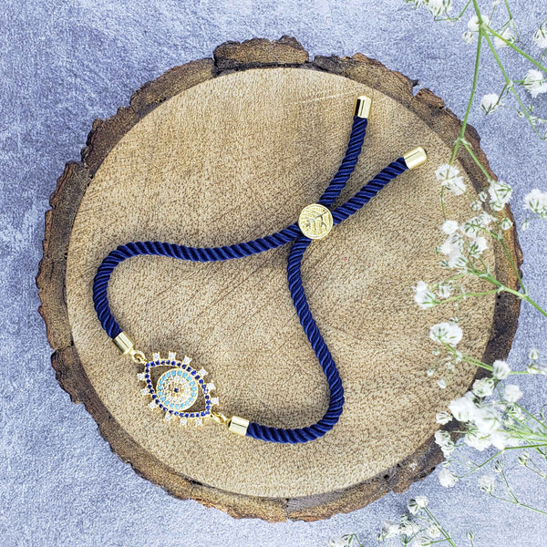 Evil Eye American Diamond Gold Blue Thread Bracelet For Women Bulk Main image