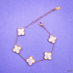 Copper White Rose Gold Clover Bracelet For Women Bulk