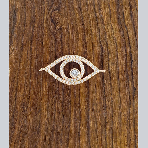 Leaf Evil Eye Rose Gold Zircon Copper Charm For Women Bulk Main image