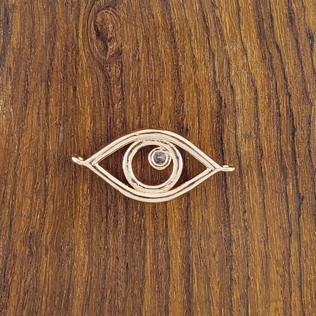 Leaf Evil Eye Rose Gold Zircon Copper Charm For Women Bulk