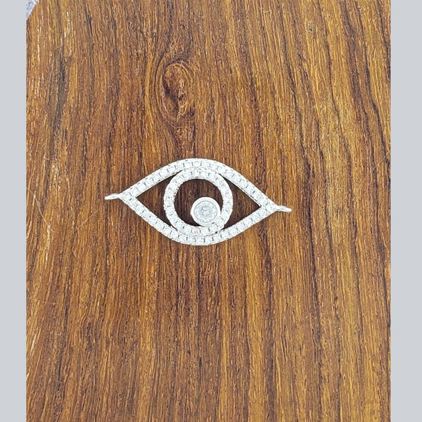Leaf Evil Eye Silver Zircon Copper Charm For Women Bulk Main image