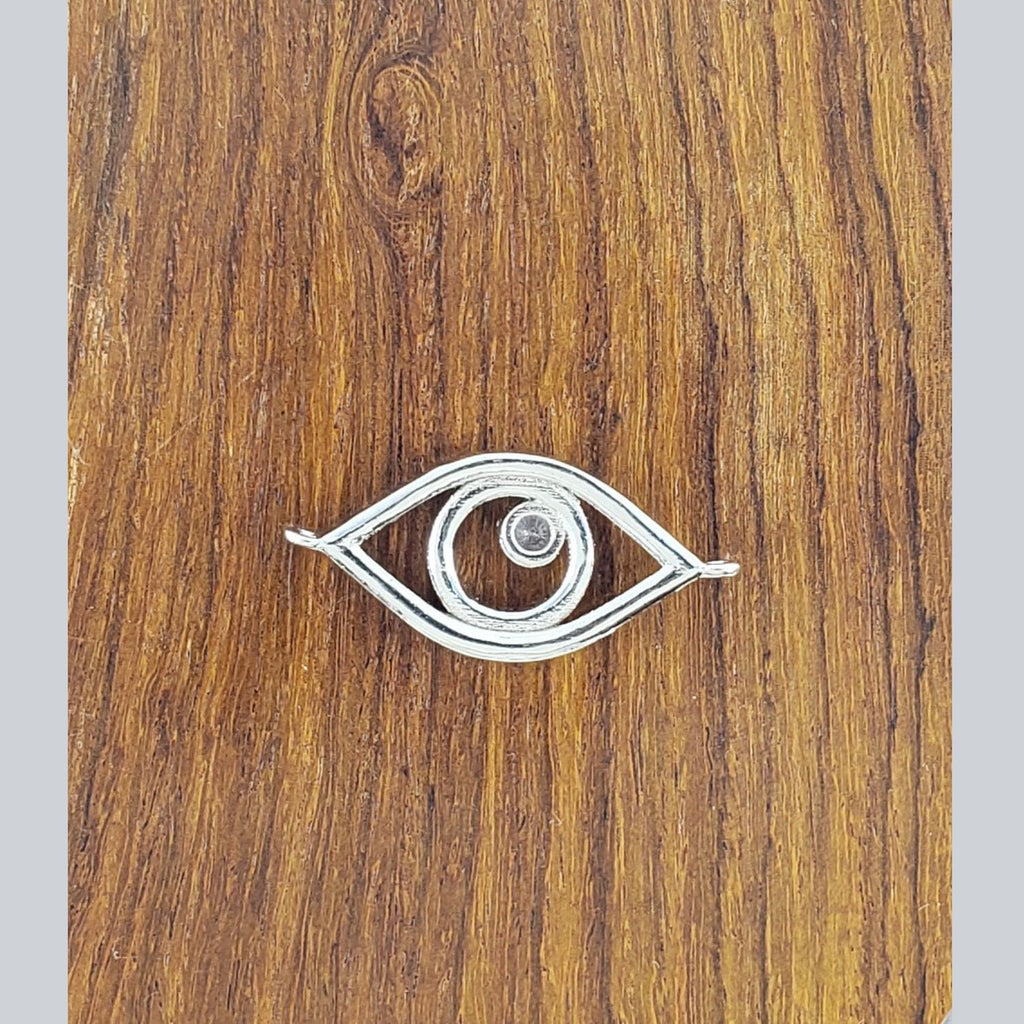 Leaf Evil Eye Silver Zircon Copper Charm For Women Bulk