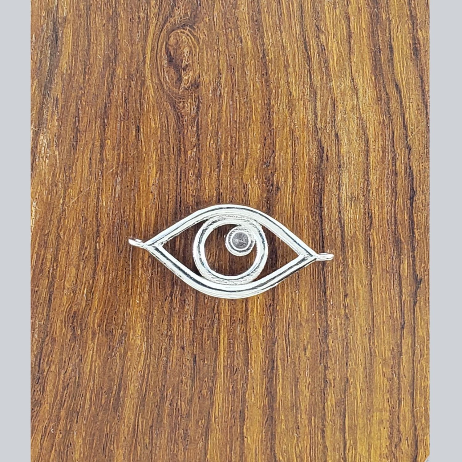 Leaf Evil Eye Silver Zircon Copper Charm For Women Bulk