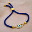 Evil Eye Copper Gold Blue Cubic Zirconia Thread Slider Bracelet Bulk