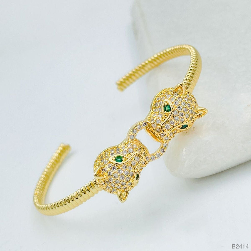 Panther Gold American Diamond Adjustable Cuff Kada Women Bulk