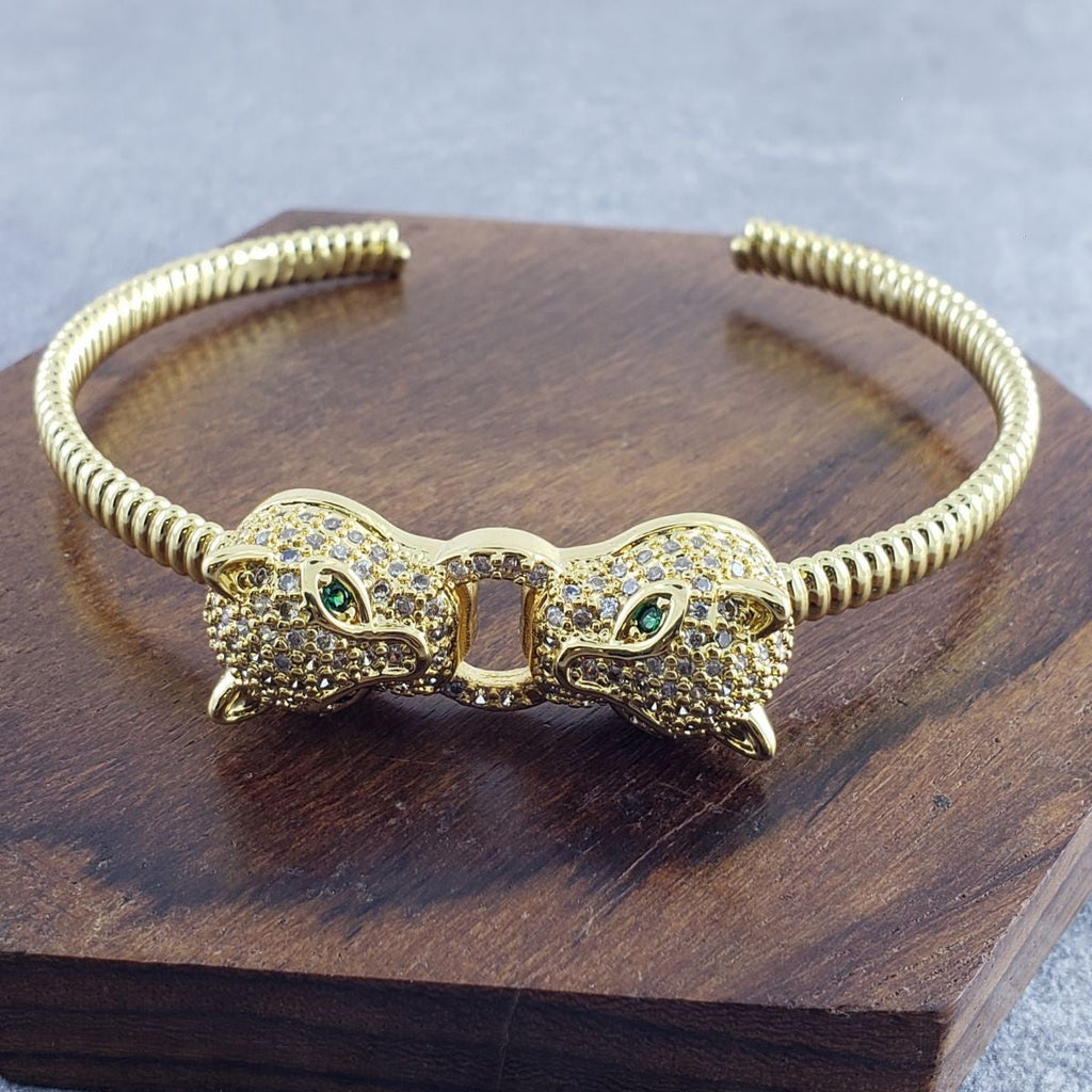 Panther Gold American Diamond Adjustable Cuff Kada Women Bulk