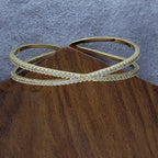 Gold American Diamond Cuff Kada Women Bulk