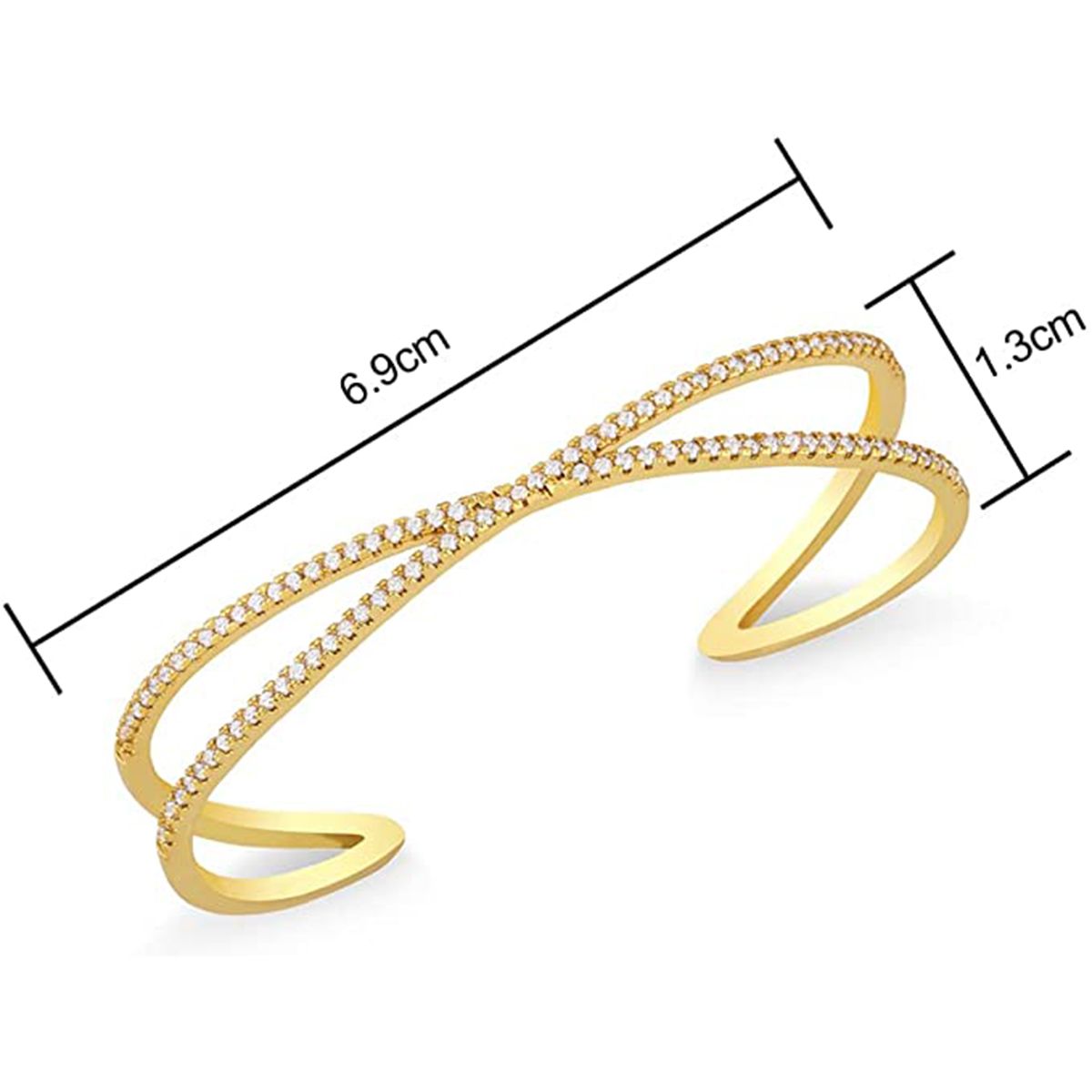 Gold American Diamond Cuff Kada Women Bulk