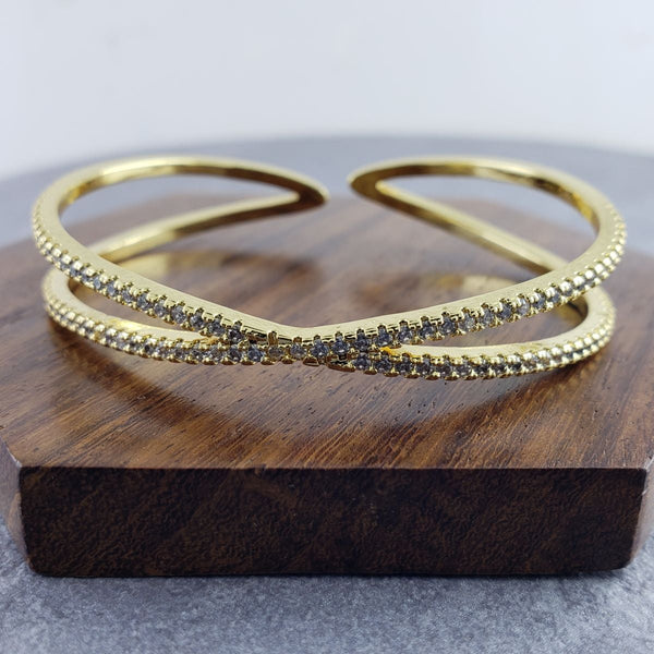Gold American Diamond Cuff Kada Women Bulk Secondary image