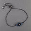 Evil Eye American Diamonds Black Silver Blue Slider Bracelet Bulk
