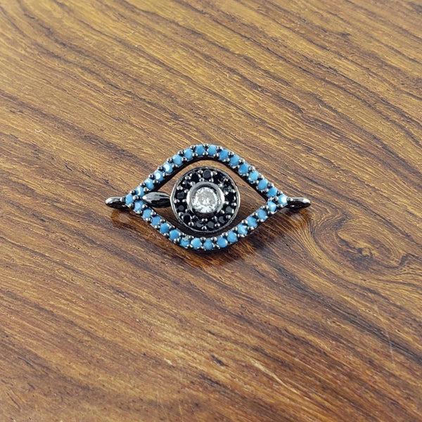 Leaf Evil Eye Black Zircon Copper Charm For Women Bulk Main image