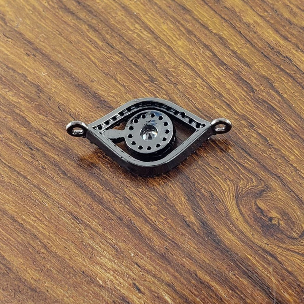 Leaf Evil Eye Black Zircon Copper Charm For Women Bulk