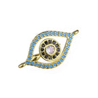 Leaf Evil Eye Gold Green Black Zircon Copper Charm For Women Bulk