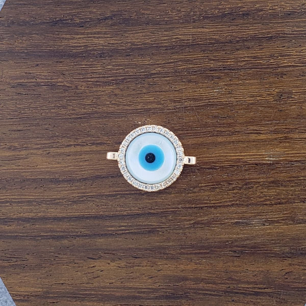 Evil Eye Mother Of Pearl Rose Gold Zircon Copper Charm For Women Bulk Main image