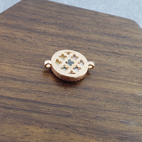 Evil Eye Mother Of Pearl Rose Gold Zircon Copper Charm For Women Bulk Secondary image