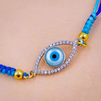 Evil Eye Copper Multi Gold Silver CZ Thread Adjustable Bracelet Bulk
