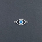 Evil Eye Oval Mother Of Pearl Silver Zircon Copper Charm Women Bulk