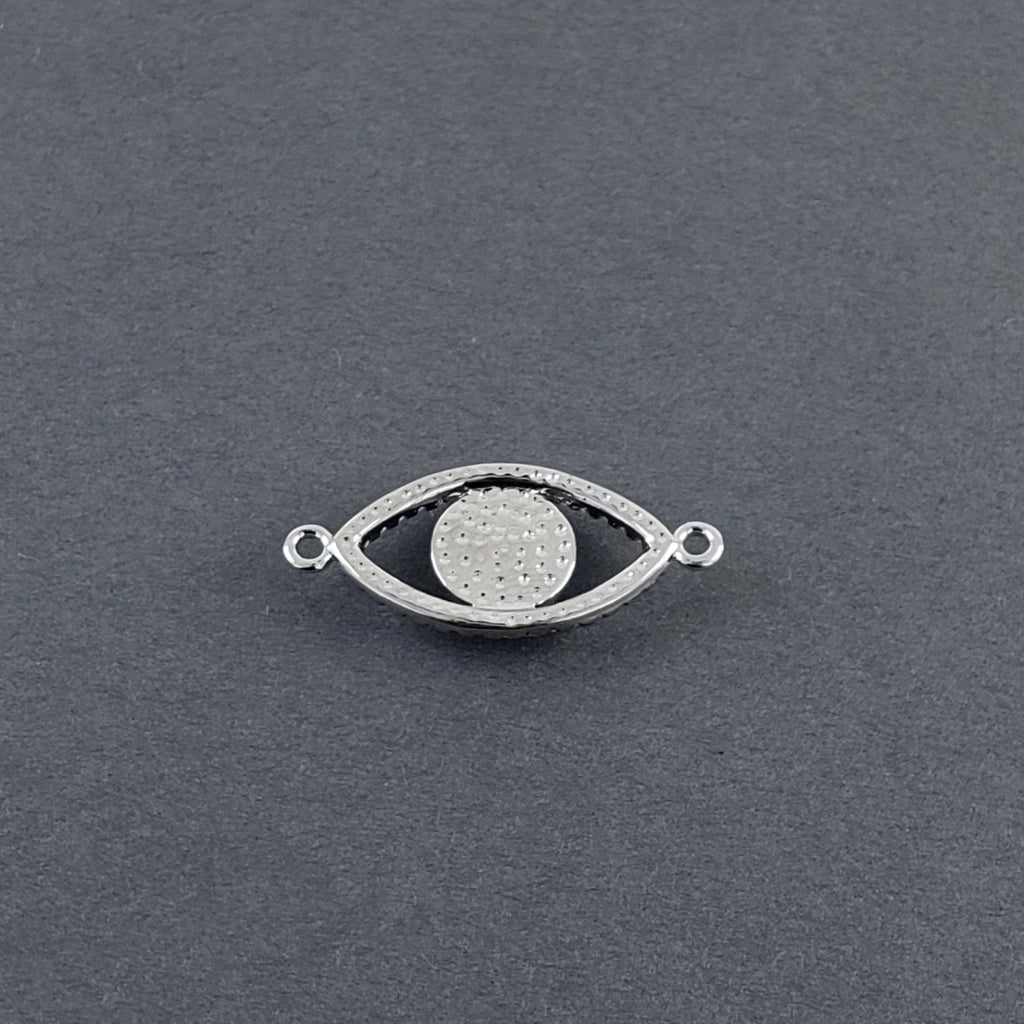 Evil Eye Oval Mother Of Pearl Silver Zircon Copper Charm Women Bulk