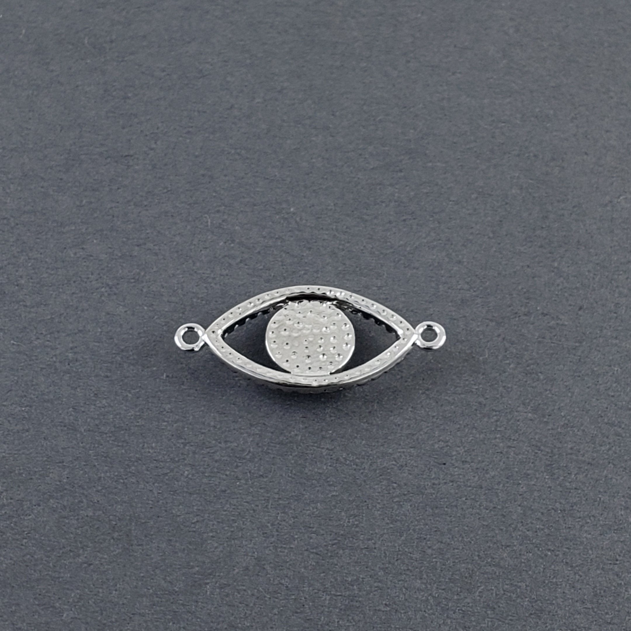 Evil Eye Oval Mother Of Pearl Silver Zircon Copper Charm Women Bulk
