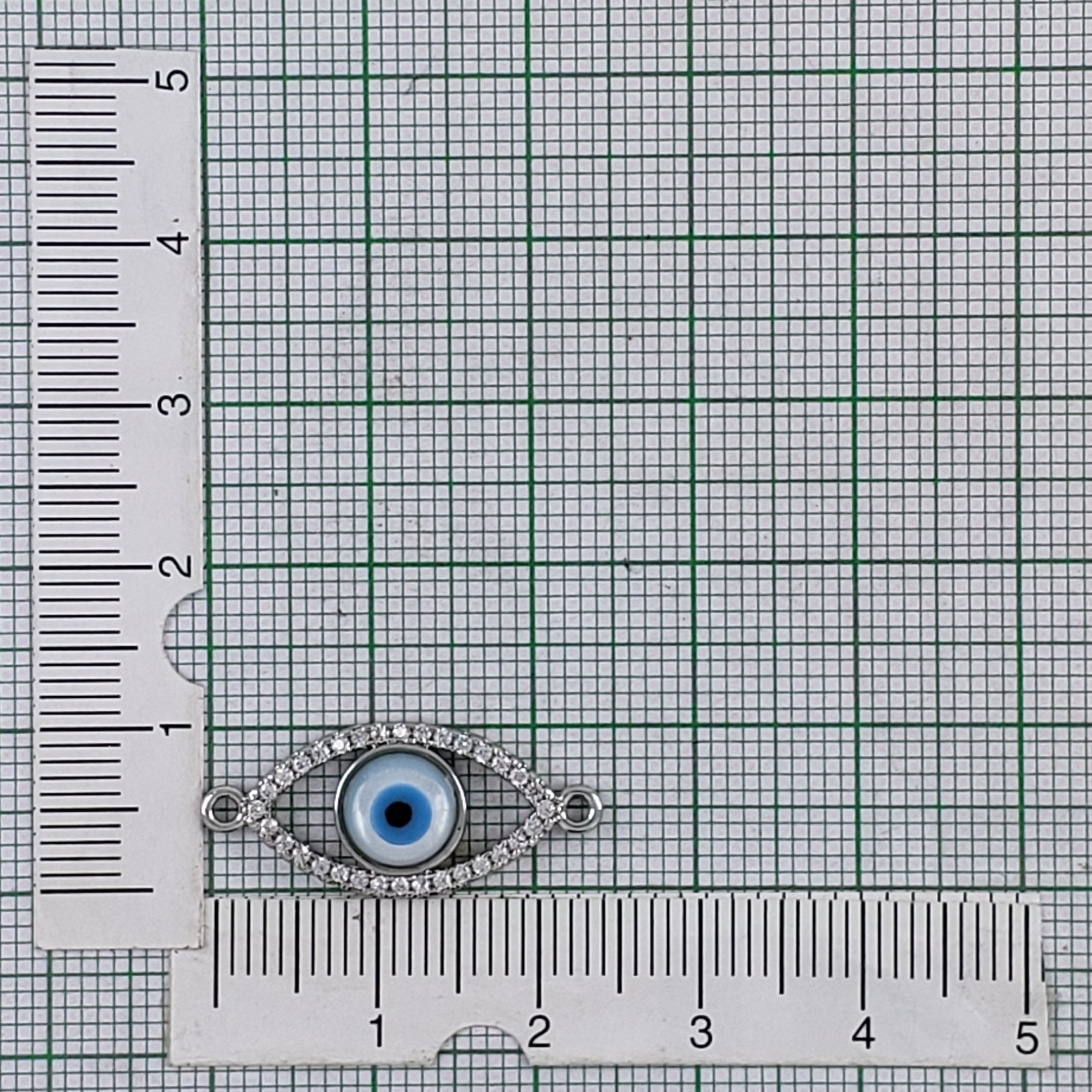 Evil Eye Oval Mother Of Pearl Silver Zircon Copper Charm Women Bulk