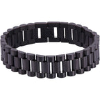 Stainless Steel Black Silver Watch Belt Strap Bracelet For Men Bulk