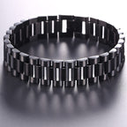 Stainless Steel Black Silver Watch Belt Strap Bracelet For Men Bulk