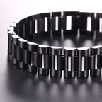 Stainless Steel Black Silver Watch Belt Strap Bracelet For Men Bulk