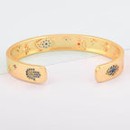 Copper Crystal Gold Blue Evil Eye Cuff Kada For Women Bulk