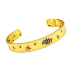 Copper Crystal Gold Blue Evil Eye Cuff Kada For Women Bulk