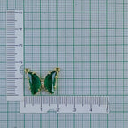 Butterfly Brass Green Crystal Pendant Chain Necklace For Women Bulk