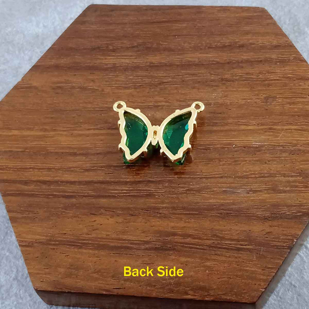 Butterfly Brass Green Crystal Pendant Centre Pcs For Women Bulk