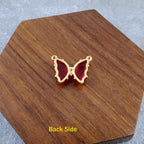 Butterfly Brass Green Crystal Pendant Chain Necklace For Women Bulk