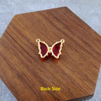 Butterfly Brass Red Crystal Pendant Centre Pcs For Women Bulk