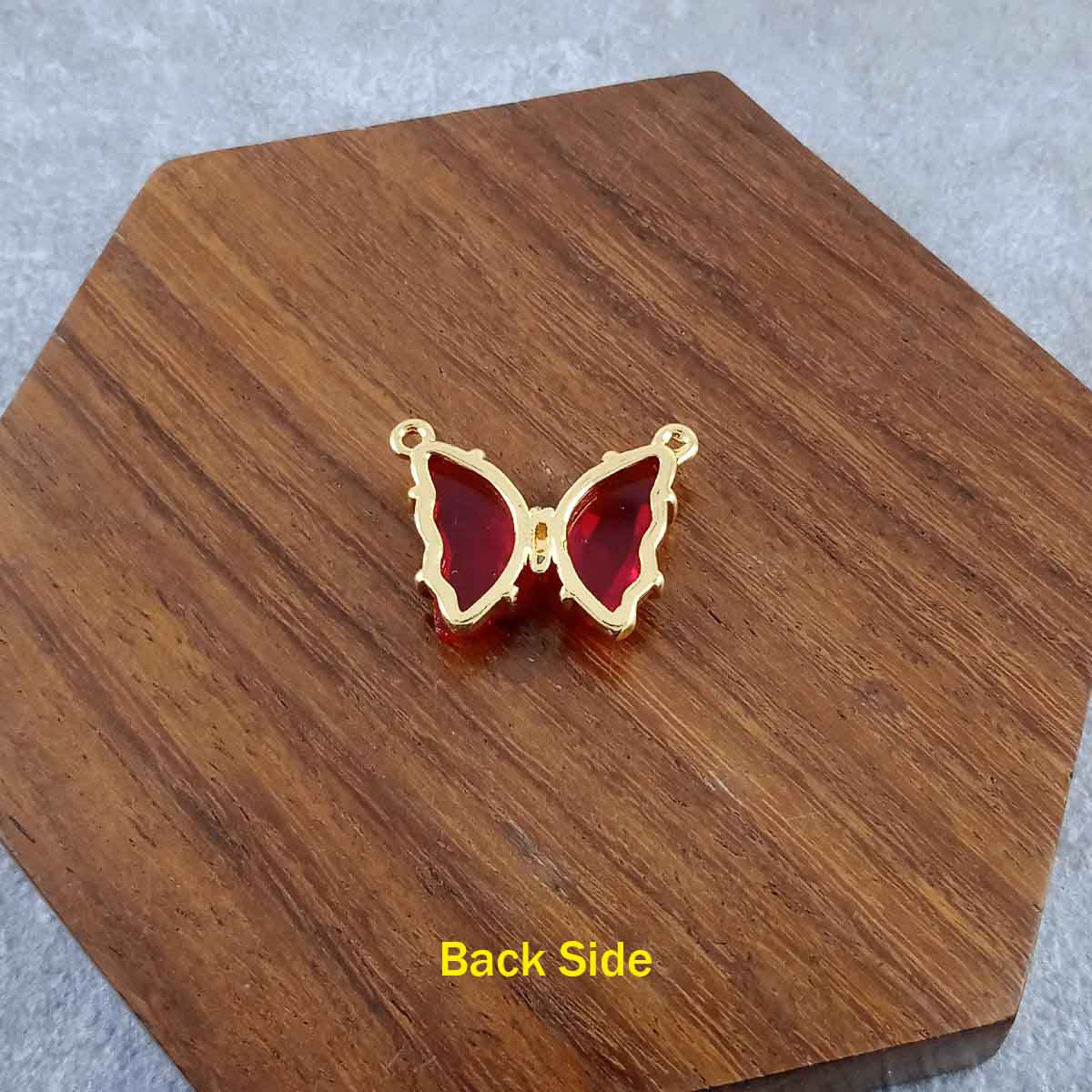 Butterfly Brass Red Crystal Pendant Centre Pcs For Women Bulk