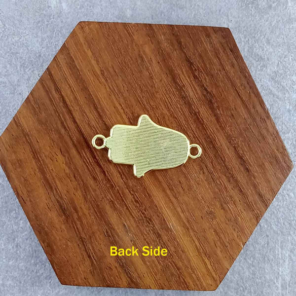 Hamsa Evil Eye Brass Red Enamel Pendant Centre Pcs For Women Bulk Secondary image