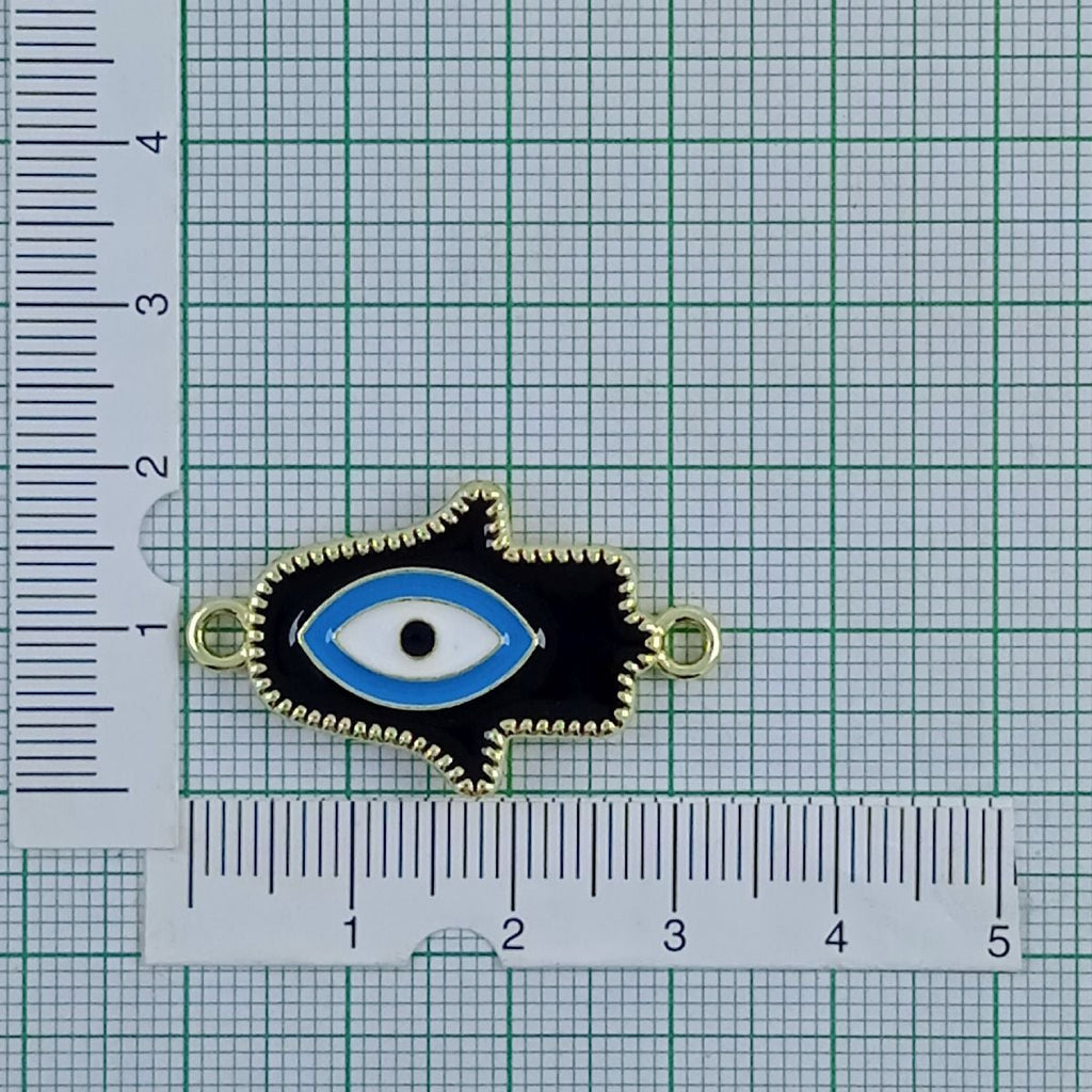 Hamsa Evil Eye Brass Red Enamel Pendant Chain Necklace For Women Bulk