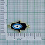 Hamsa Evil Eye Brass Red Enamel Pendant Chain Necklace For Women Bulk