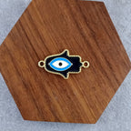 Hamsa Evil Eye Brass Black Enamel Pendant Centre Pcs For Women Bulk