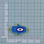 Hamsa Evil Eye Brass Blue Enamel Pendant Centre Pcs For Women Bulk