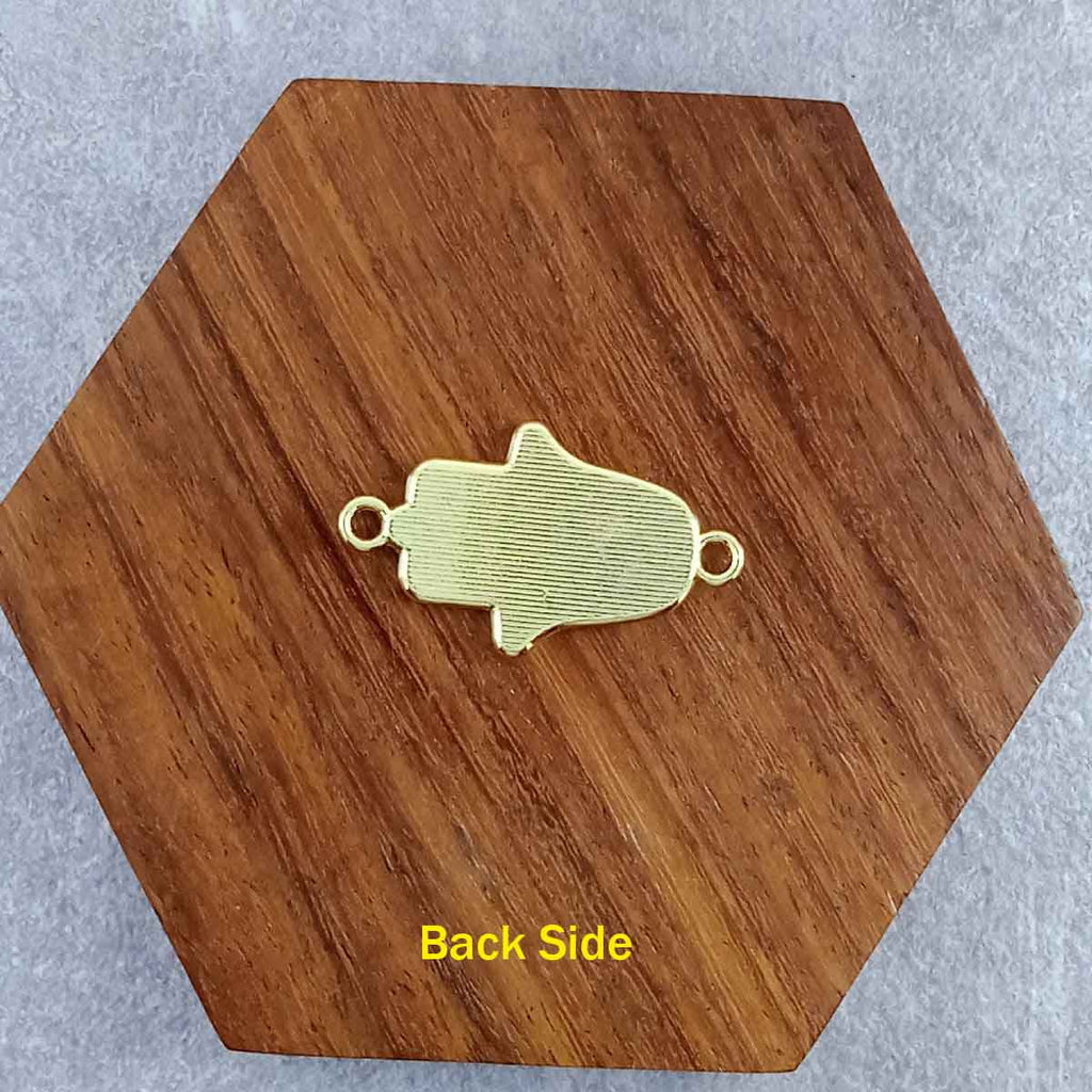 Hamsa Evil Eye Brass Blue Enamel Pendant Centre Pcs For Women Bulk