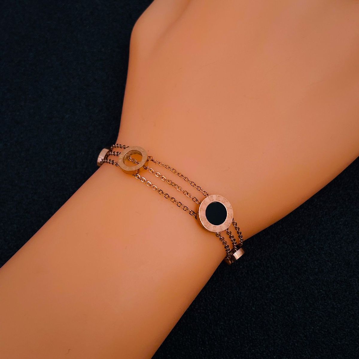Roman Rose Gold Stainless Steel Bracelet For Women Bulk