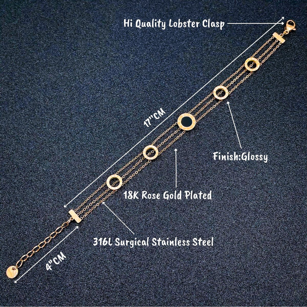 Roman Rose Gold Stainless Steel Bracelet For Women Bulk