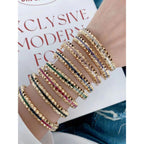 Ruby Red Checkered Cubic Zirconia 18K Gold Openable Kada Bangle Bulk